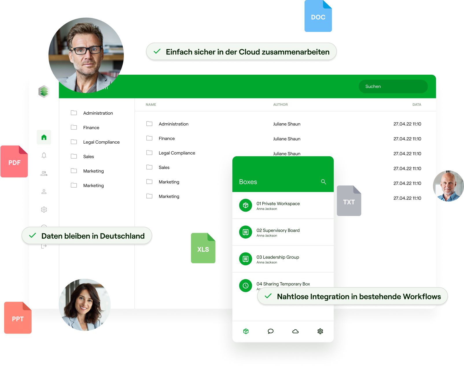 idgard Benutzeroberfläche Desktop und Mobile